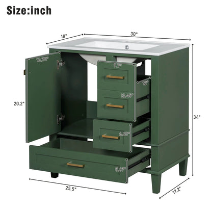 Bathroom Vanity With Sink Solid Wood Cabinet