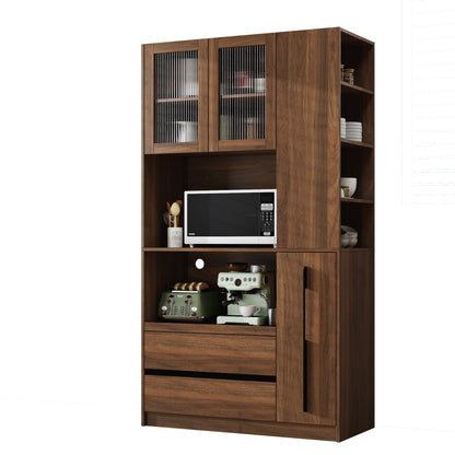 Tall Kitchen Pantry Cabinet and Microwave Stand