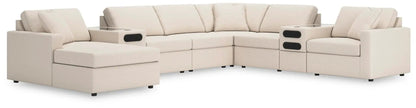 Modmax Oyster Sectional beige fabric sofa by Unique Piece Furniture with cupholders on Tampa Home & Garden Store
