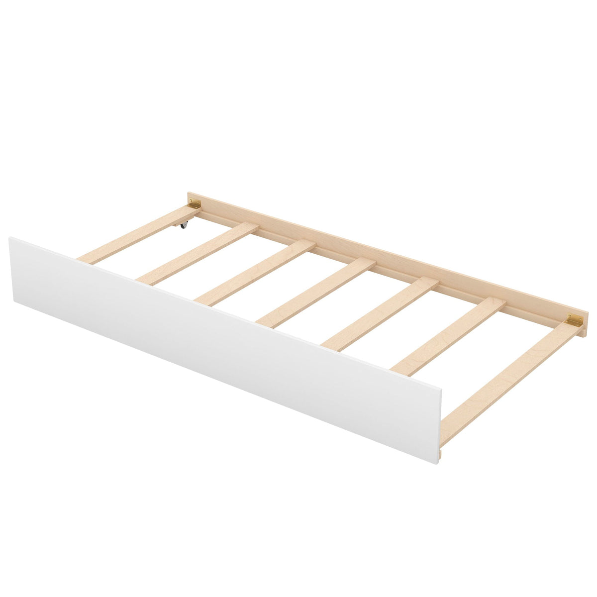 Bunk bed with staircase by HouseOfZazla, white end panel and natural wood slats on Tampa Home & Garden Store