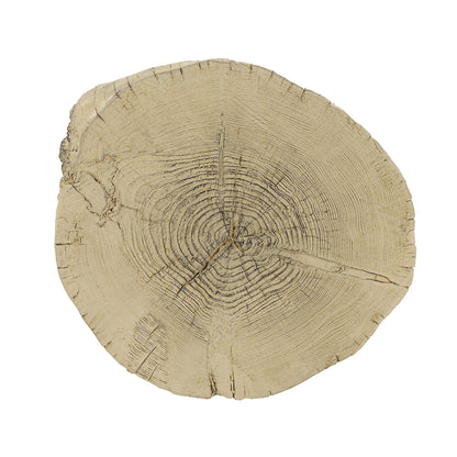 Brown Fiber Concrete Accent Table with Engineered Stone – Modern Rustic tree-ring wood slice motif on Tampa Home & Garden Store
