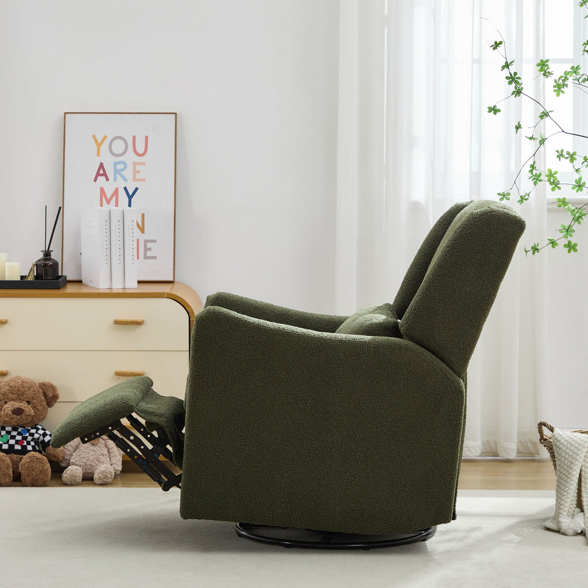 Wide Wingback Swivel Glider And Recliner