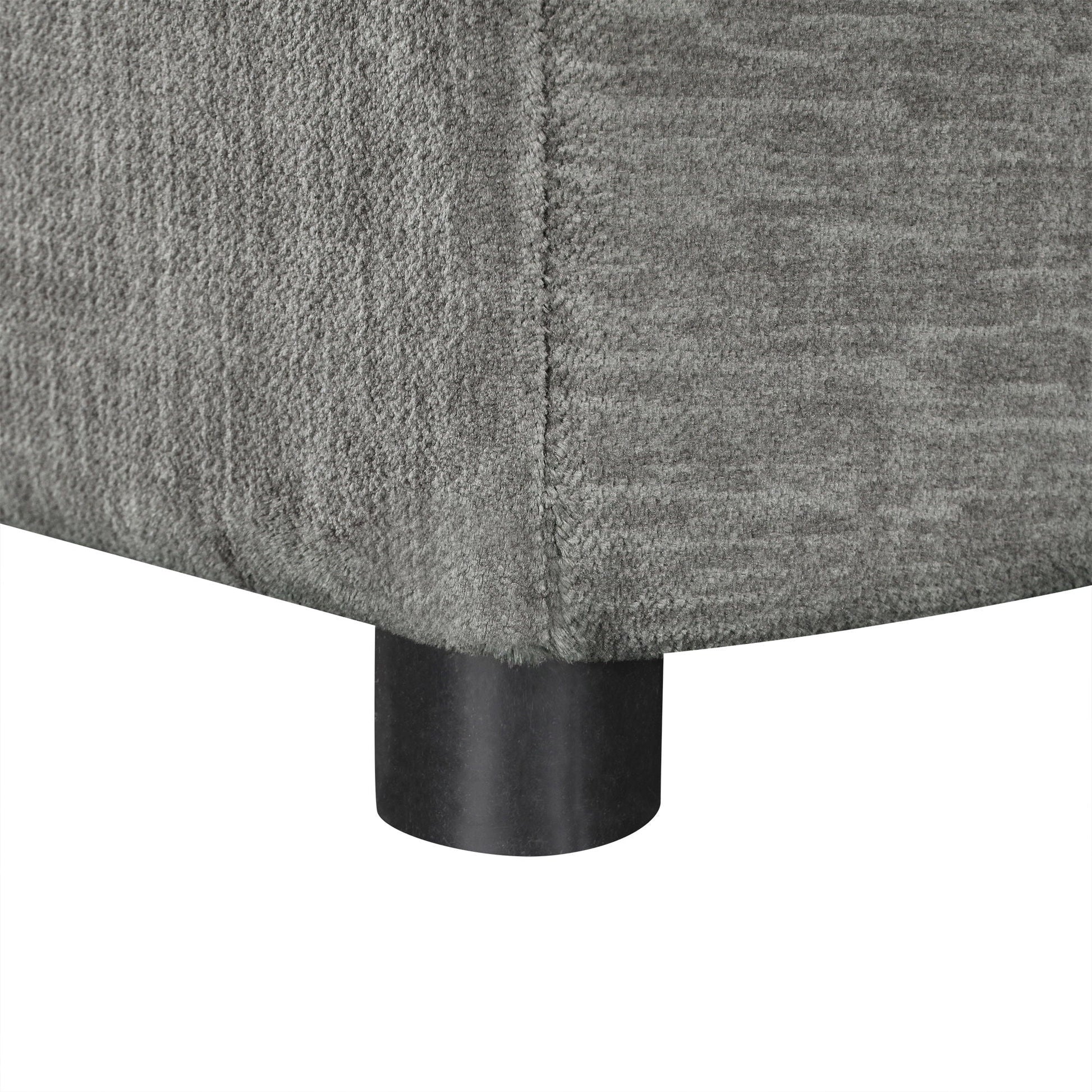 Twin size folding ottoman sleeper with mattress in gray plush upholstery on Tampa Home & Garden Store
