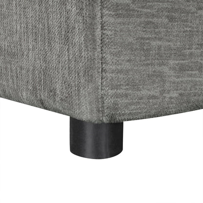 Twin size folding ottoman sleeper with mattress in gray plush upholstery on Tampa Home & Garden Store