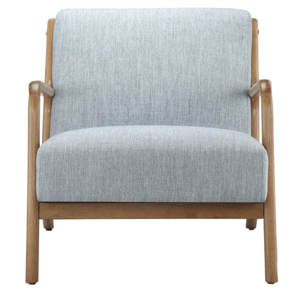 Mid-Century style lounge chair with upholstered light gray seat and wooden frame HouseOfZazla on Tampa Home & Garden Store