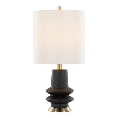 Lloyd contemporary table lamp set of 2 with black textured base and cream shade on Tampa Home & Garden Store