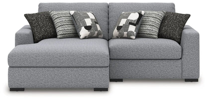 Bealton sectional sofa in gray fabric with black-white geometric throw pillows, 2pc set on Tampa Home & Garden Store