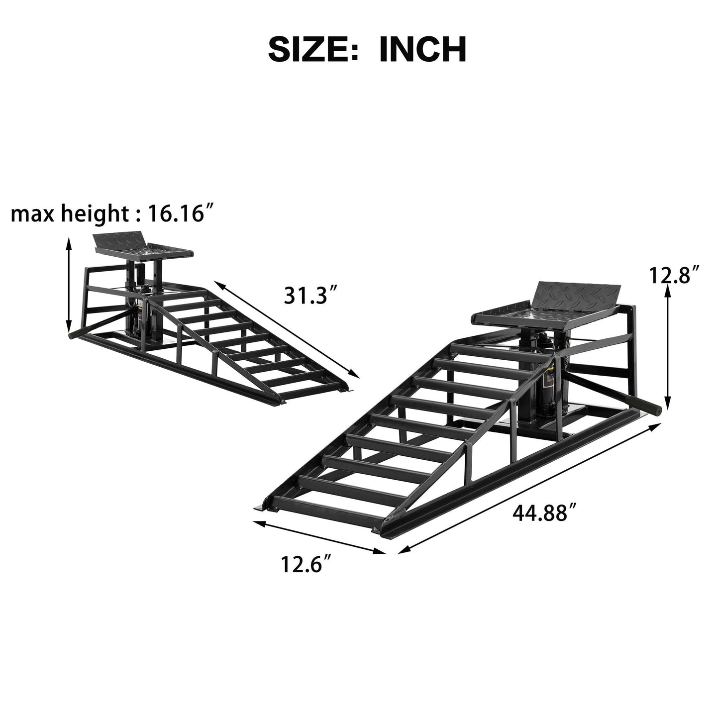 Suxidi 5-Ton auto car truck service ramps lift hydraulic, dual black steel ramps, 2 pcs on Tampa Home & Garden Store