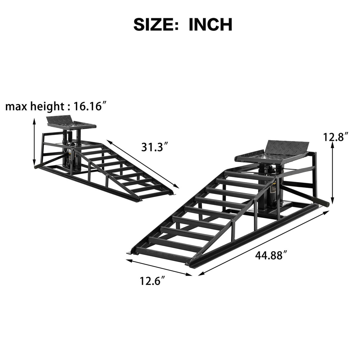 Suxidi 5-Ton auto car truck service ramps lift hydraulic, dual black steel ramps, 2 pcs on Tampa Home & Garden Store