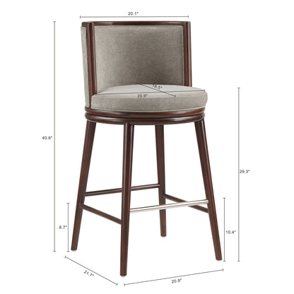 Evalyn Dove barstool, griege upholstery, bar height 28-30, by HouseOfZazla on Tampa Home & Garden Store