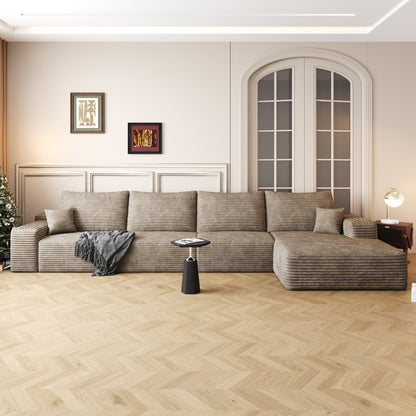 134in Cloud Sectional Couch with L-Shape Chaise in taupe fabric by HouseOfZazla on Tampa Home & Garden Store