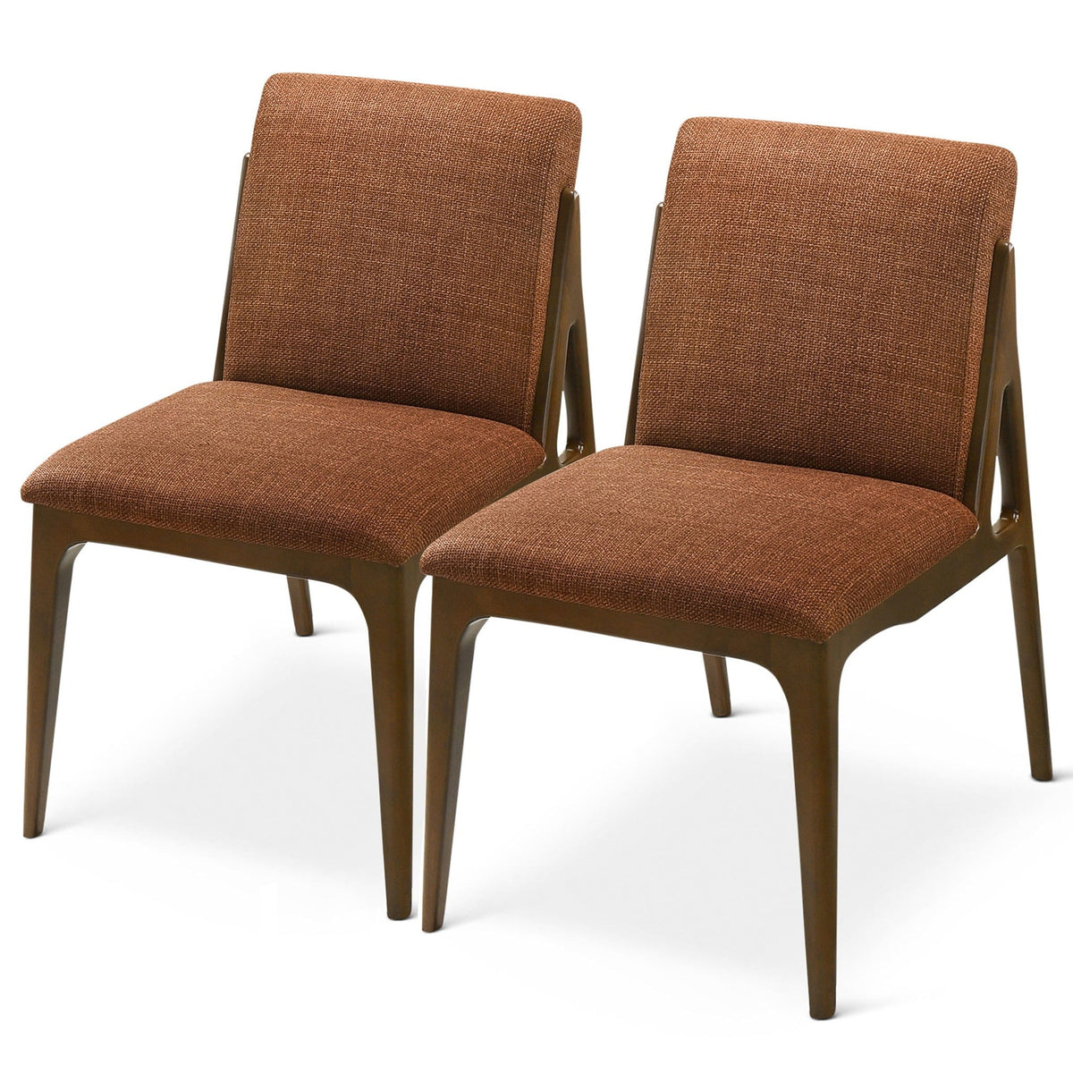 Elegant dining chair set by HouseOfZazla, 2 upholstered light brown fabric chairs with legs on Tampa Home & Garden Store