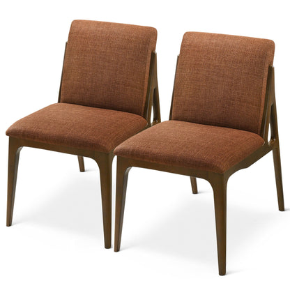 Elegant dining chair set by HouseOfZazla, 2 upholstered light brown fabric chairs with legs on Tampa Home & Garden Store