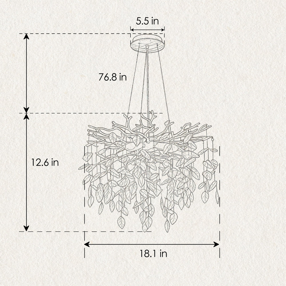 6-Light Chandelier Crystal Ceiling Lamp Gold Finish by HouseOfZazla with crystal droplets on Tampa Home & Garden Store