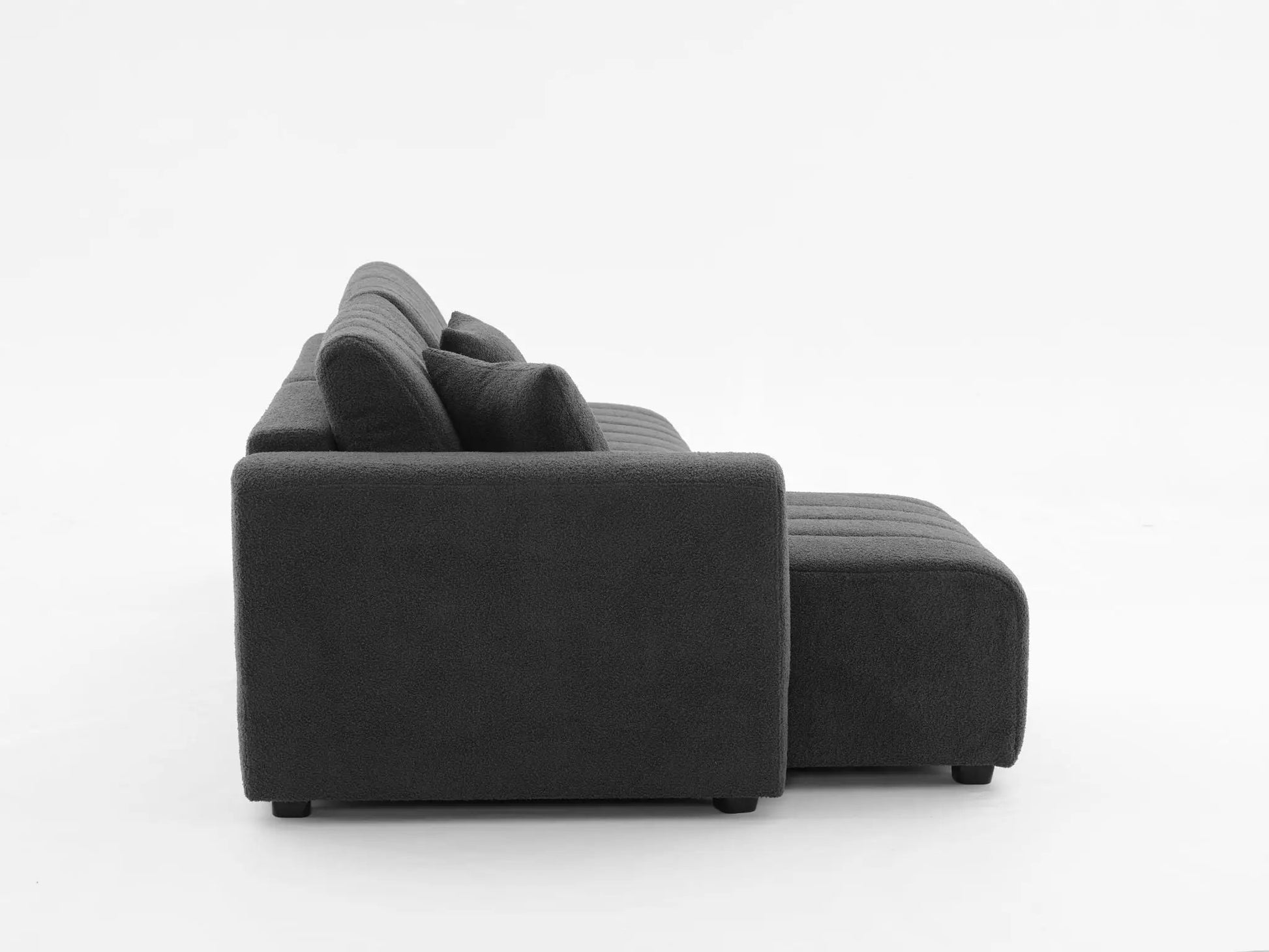 Jessica Lamb Wool Sectional Sofa with Chaise, charcoal upholstery by Unique Piece Furniture on Tampa Home & Garden Store