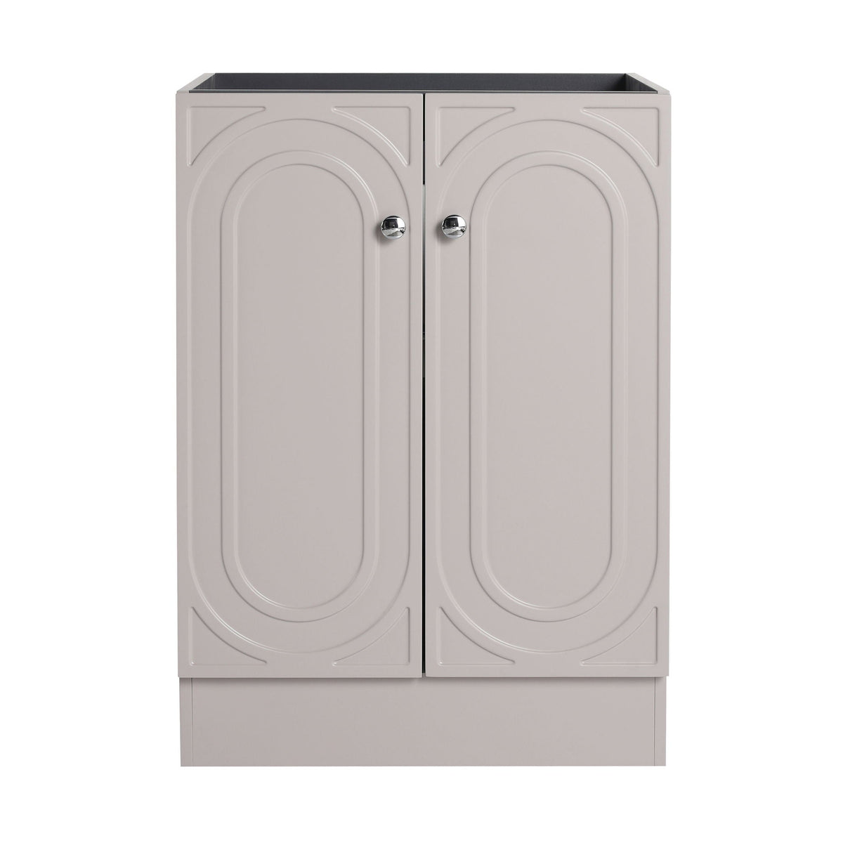 Freestanding bathroom vanity with soft close by HouseOfZazla, light gray two-door design on Tampa Home & Garden Store