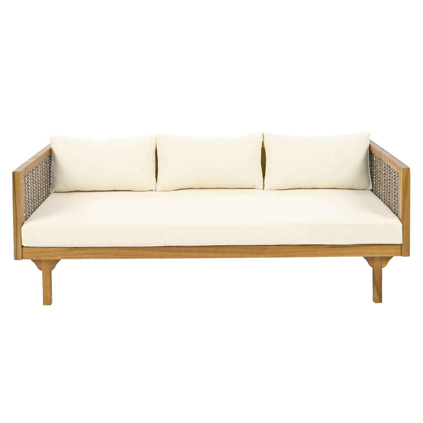 Claremont 3-Seater Daybed in teak acacia with water resistant cushions by HouseOfZazla on Tampa Home & Garden Store