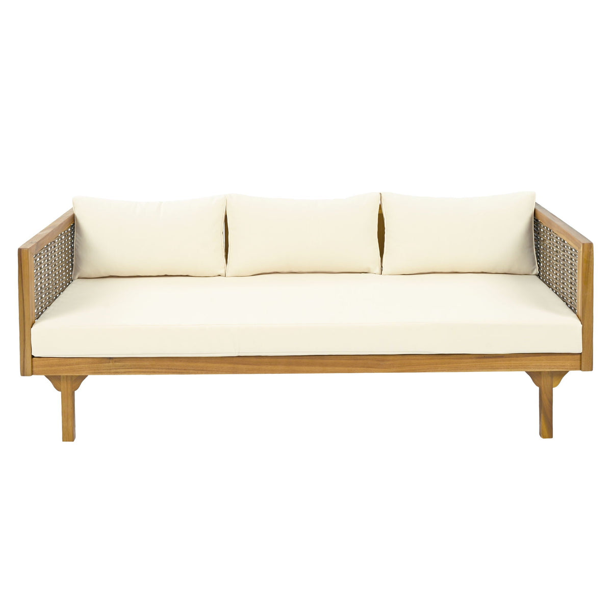 Claremont 3-Seater Daybed in teak acacia with water resistant cushions by HouseOfZazla on Tampa Home & Garden Store