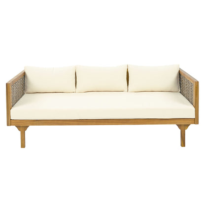 Claremont 3-Seater Daybed in teak acacia with water resistant cushions by HouseOfZazla on Tampa Home & Garden Store