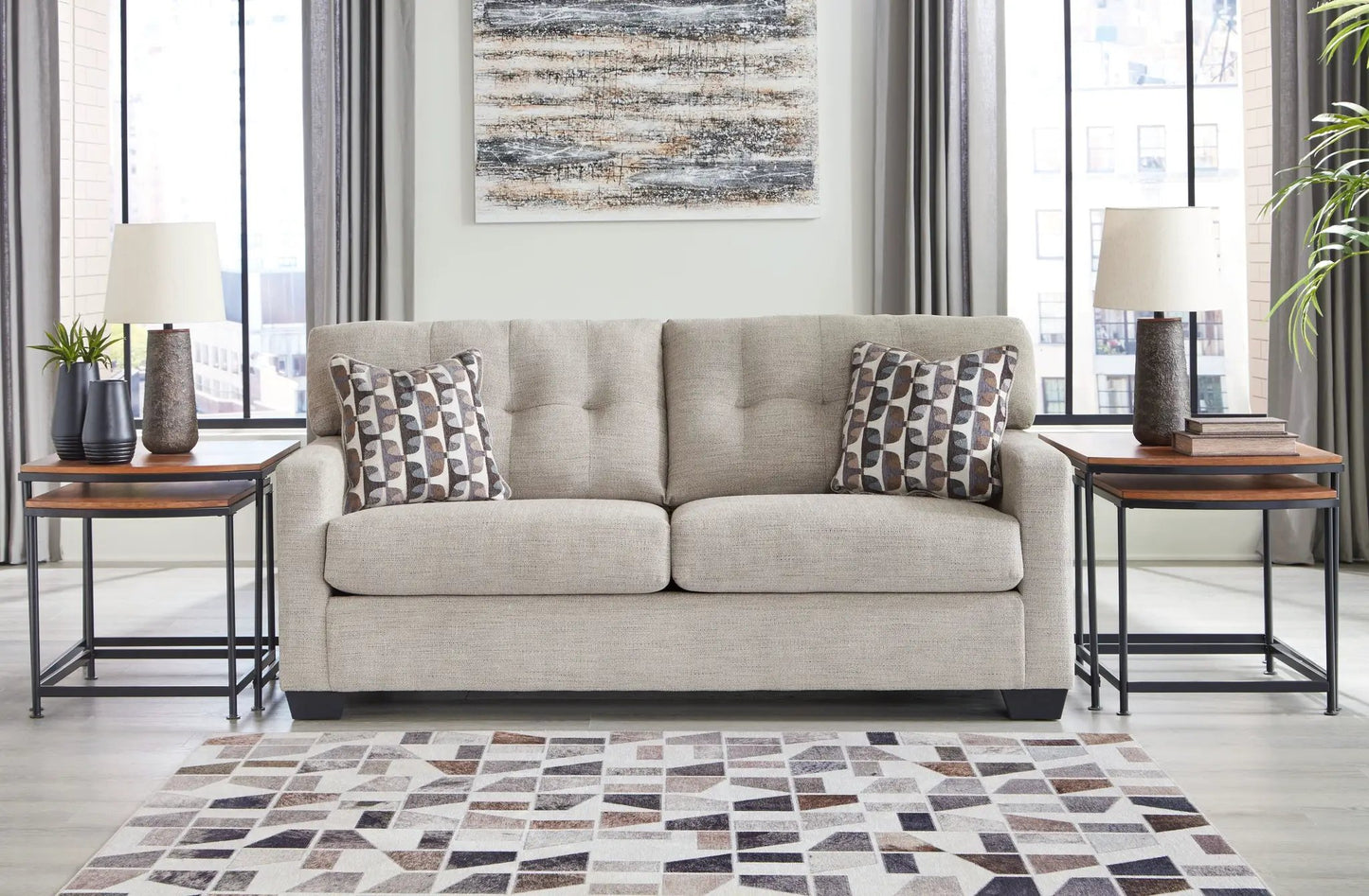 Mahoney Sofa Loveseat With Tufted Back Upholstery