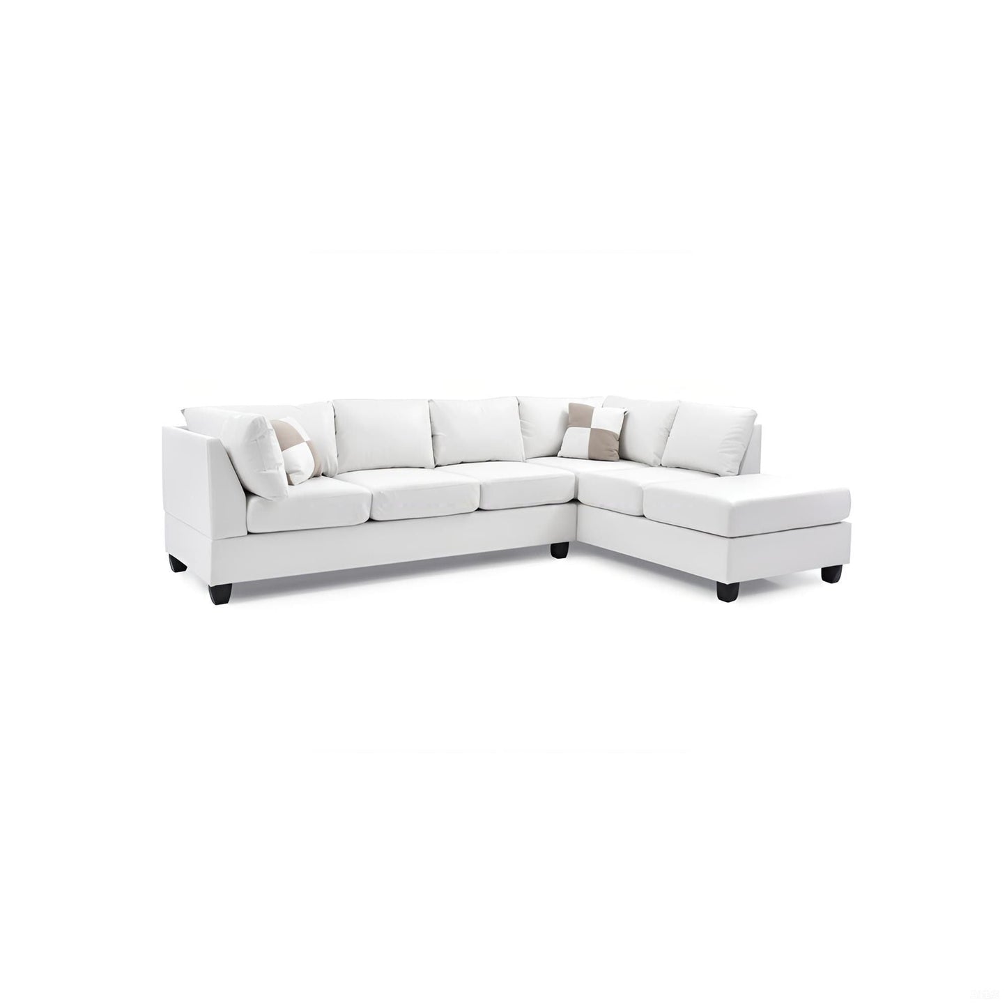 Malone Comfort Sectional by HouseOfZazla, white sofa with plush cushions on Tampa Home & Garden Store