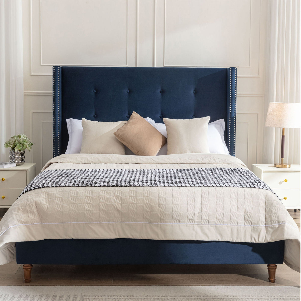 Peyton Upholstered Bed and a 54 Inch Headboard
