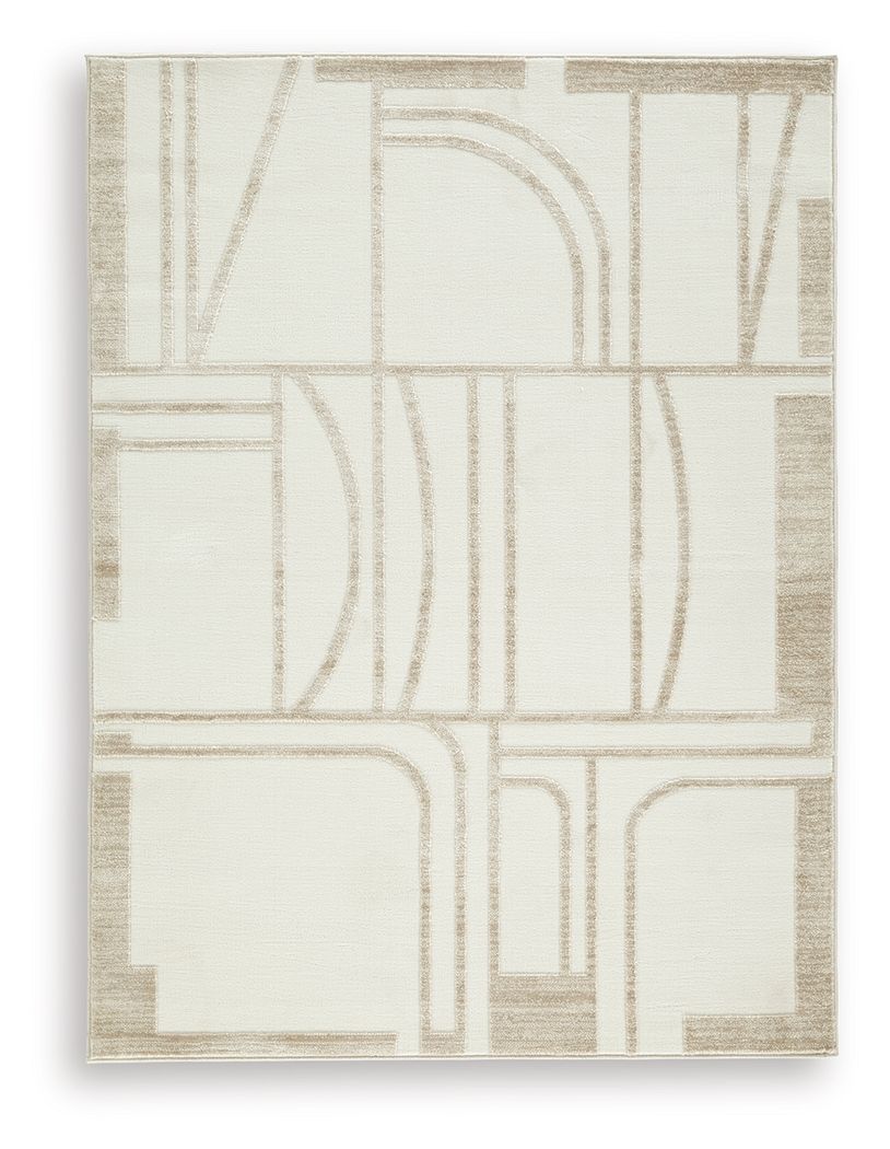 Farongrove Ivory Beige Geometric Area Rug