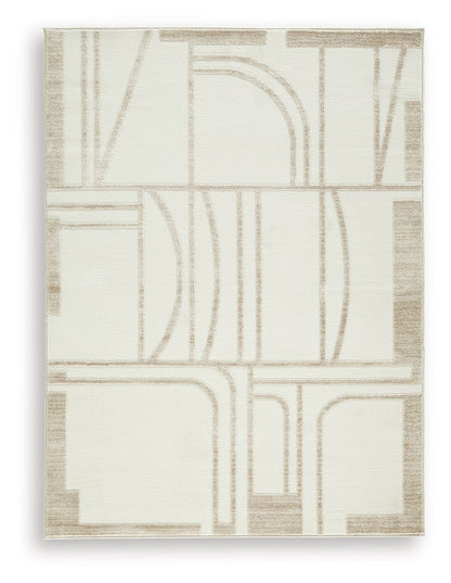 Farongrove Ivory Beige Geometric Area Rug