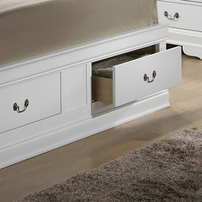 Traditional Style Bookcase Storage Bed white with two under-bed drawers on Tampa Home & Garden Store