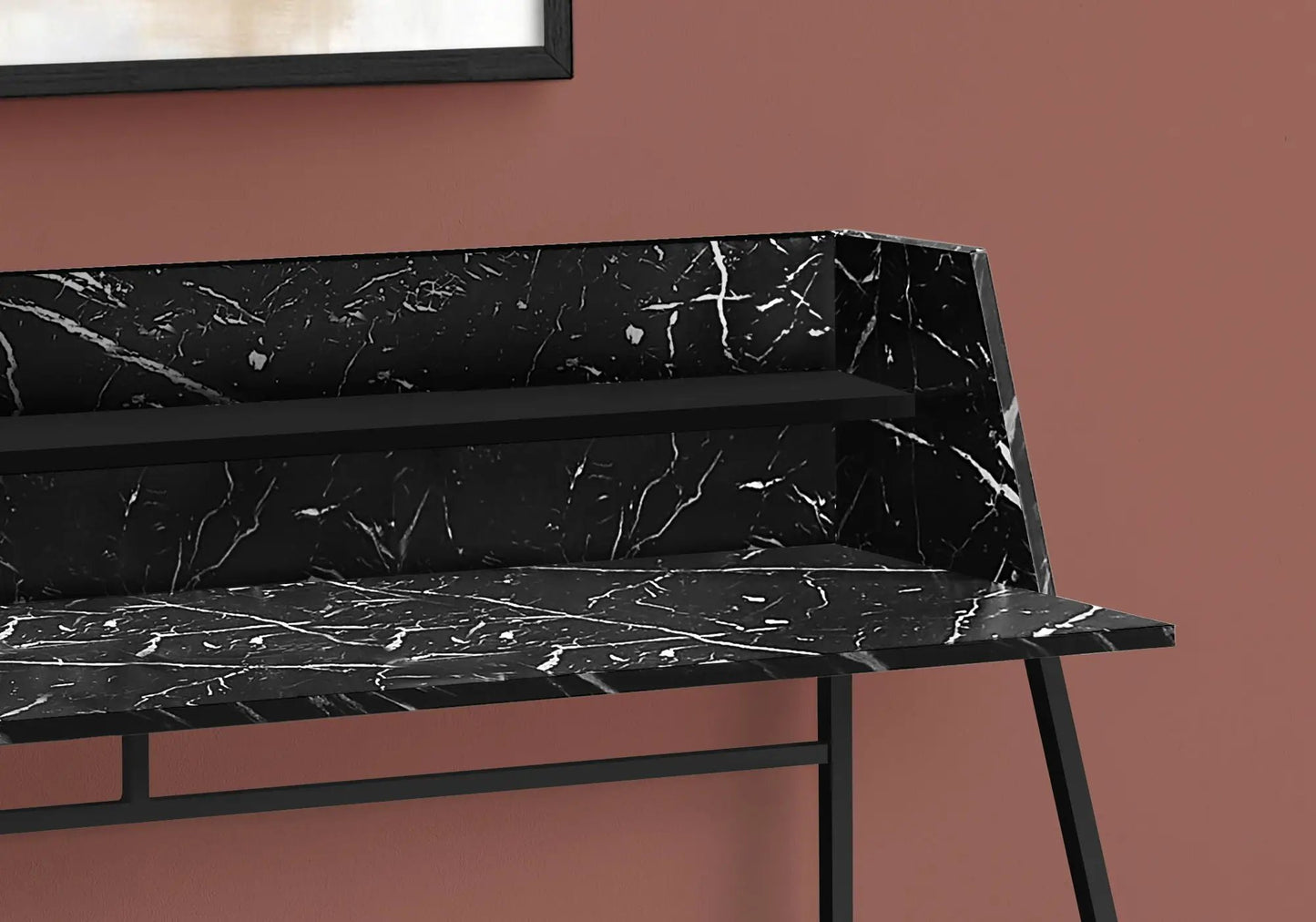 Marble Look Computer Desk for Home Office