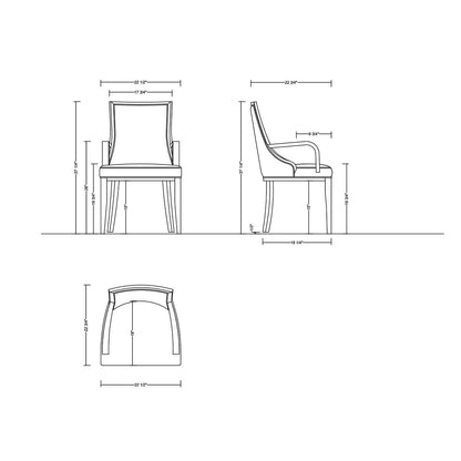 Grand Tan Armchair in Faux Leather and Walnut