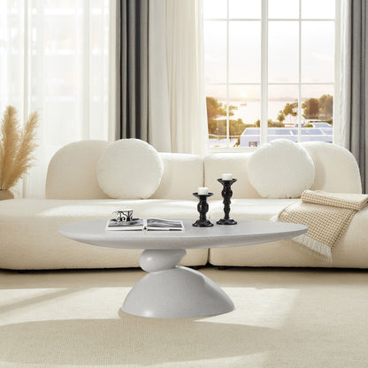 Lucky Stone Shaped End Table with Sculptural Base in speckled gray terrazzo by HouseOfZazla on Tampa Home & Garden Store