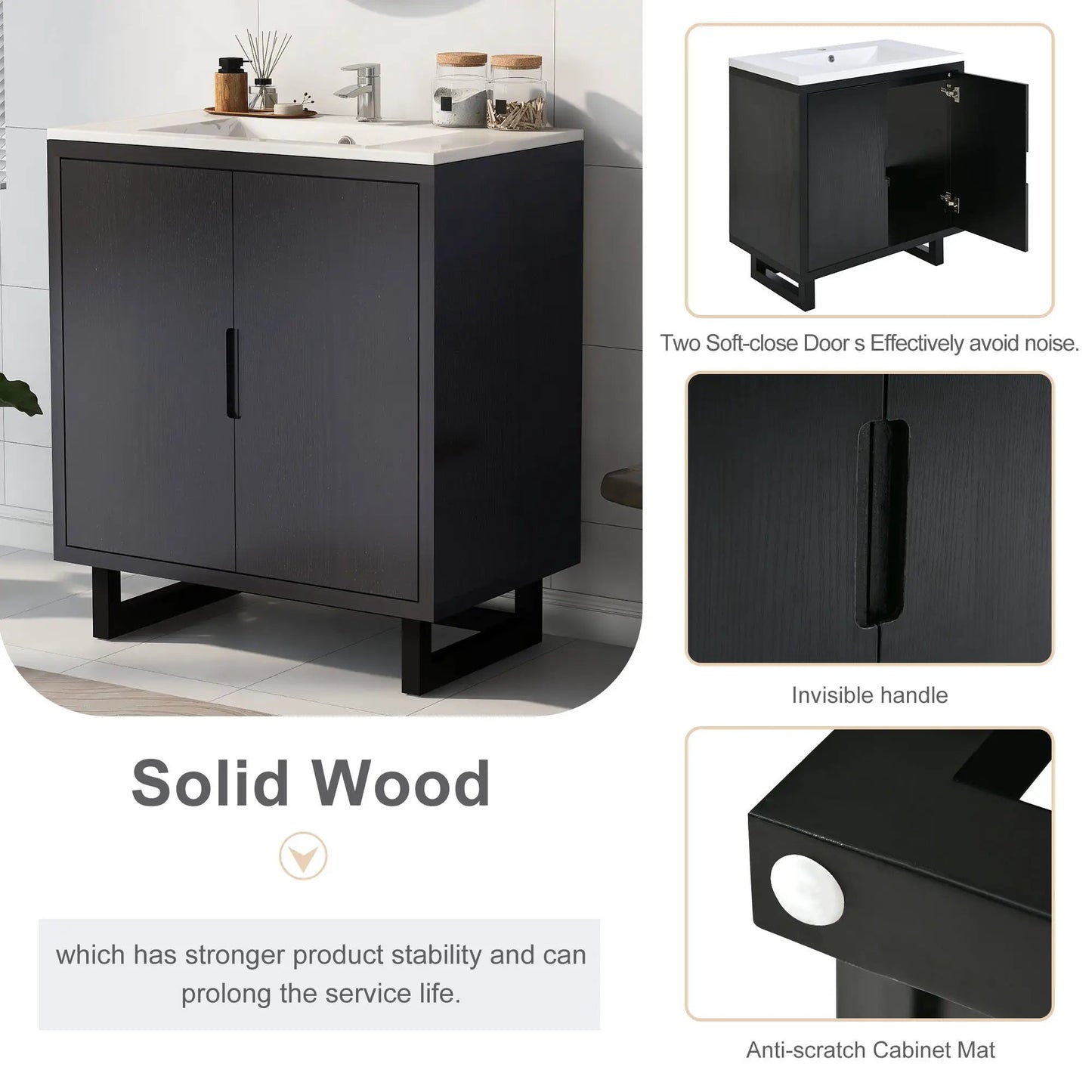 Bathroom Vanity Set With Sink and Storage Cabinet