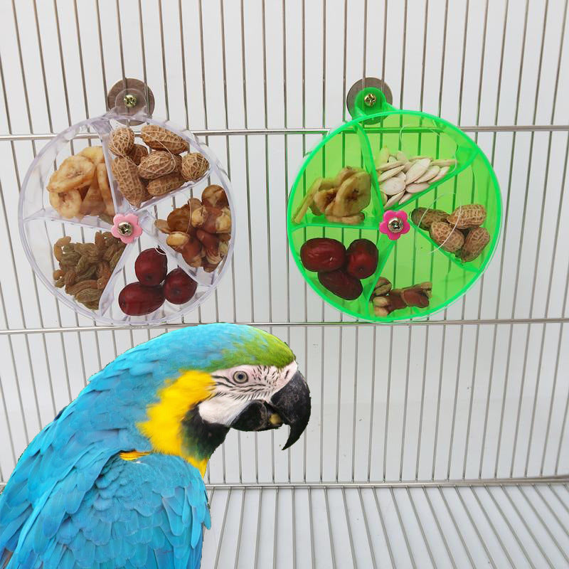 Parrot acrylic foraging wind wheel toy pair in clear and green Sell My Stuff bird toys on Tampa Home & Garden Store