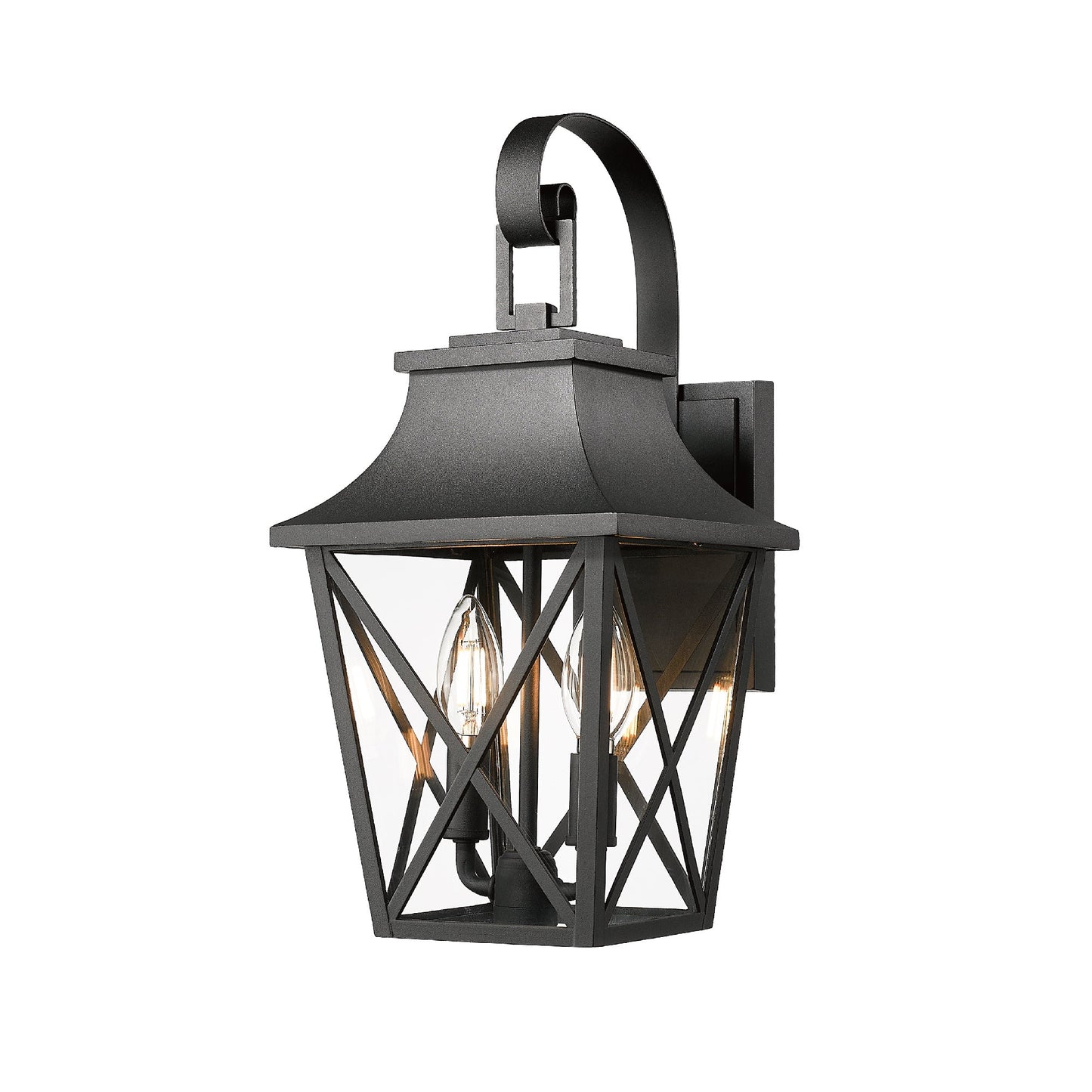Black Outdoor Wall Lantern For a Patio or Porch