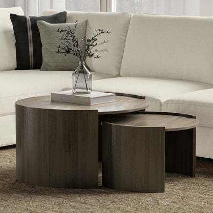 Gray nesting tables, 2-piece set in sustainable mango wood by HouseOfZazla on Tampa Home & Garden Store