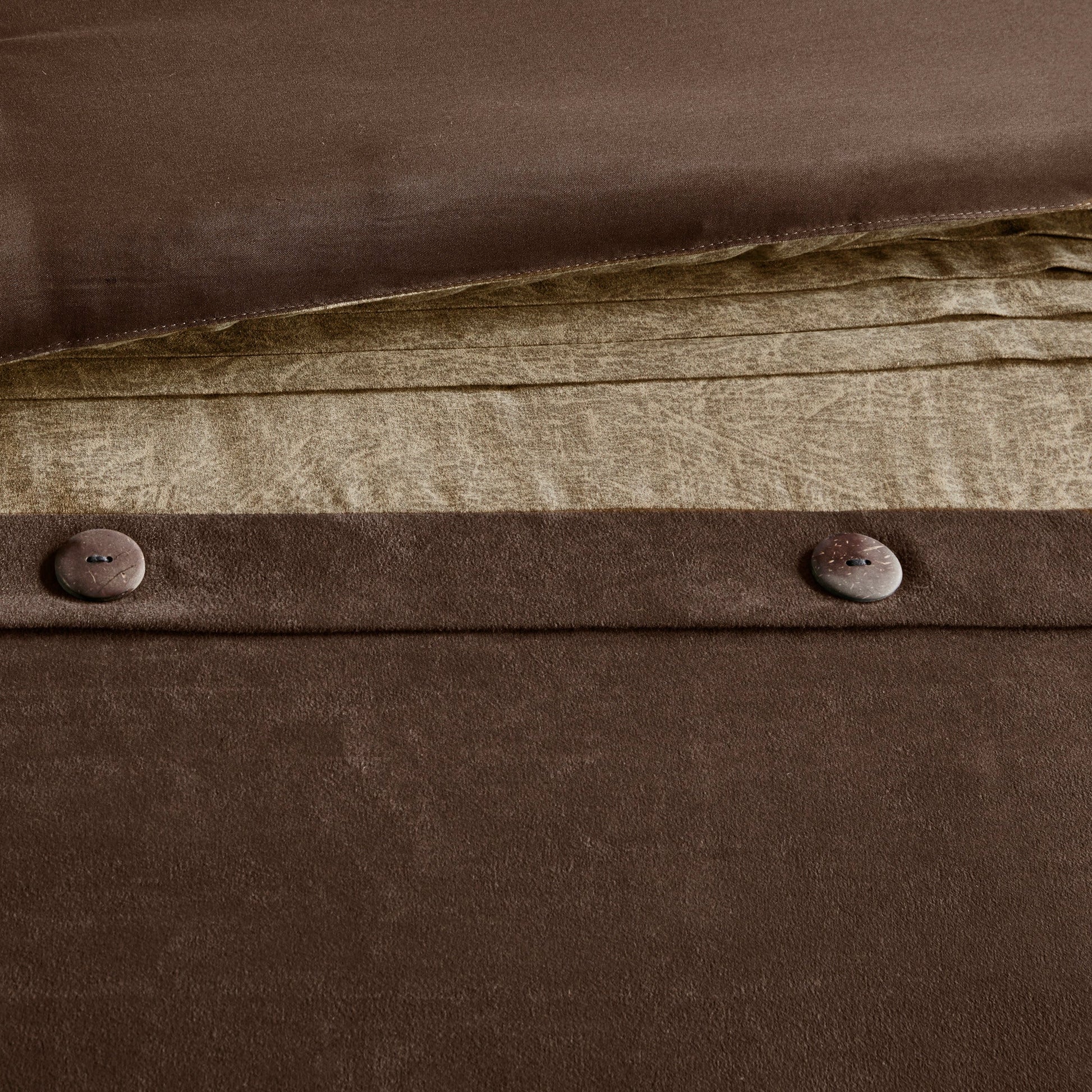 7 Piece Faux Suede Comforter Set Brown Queen by HouseOfZazla rich brown suede texture on Tampa Home & Garden Store