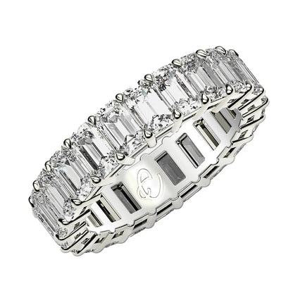 Emerald-cut lab grown diamond eternity ring in 14k white gold, 3 cttw FG/VS2, by Bids.com on Tampa Home & Garden Store