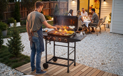 Four Burner Propane Grill and Side Burner Cart