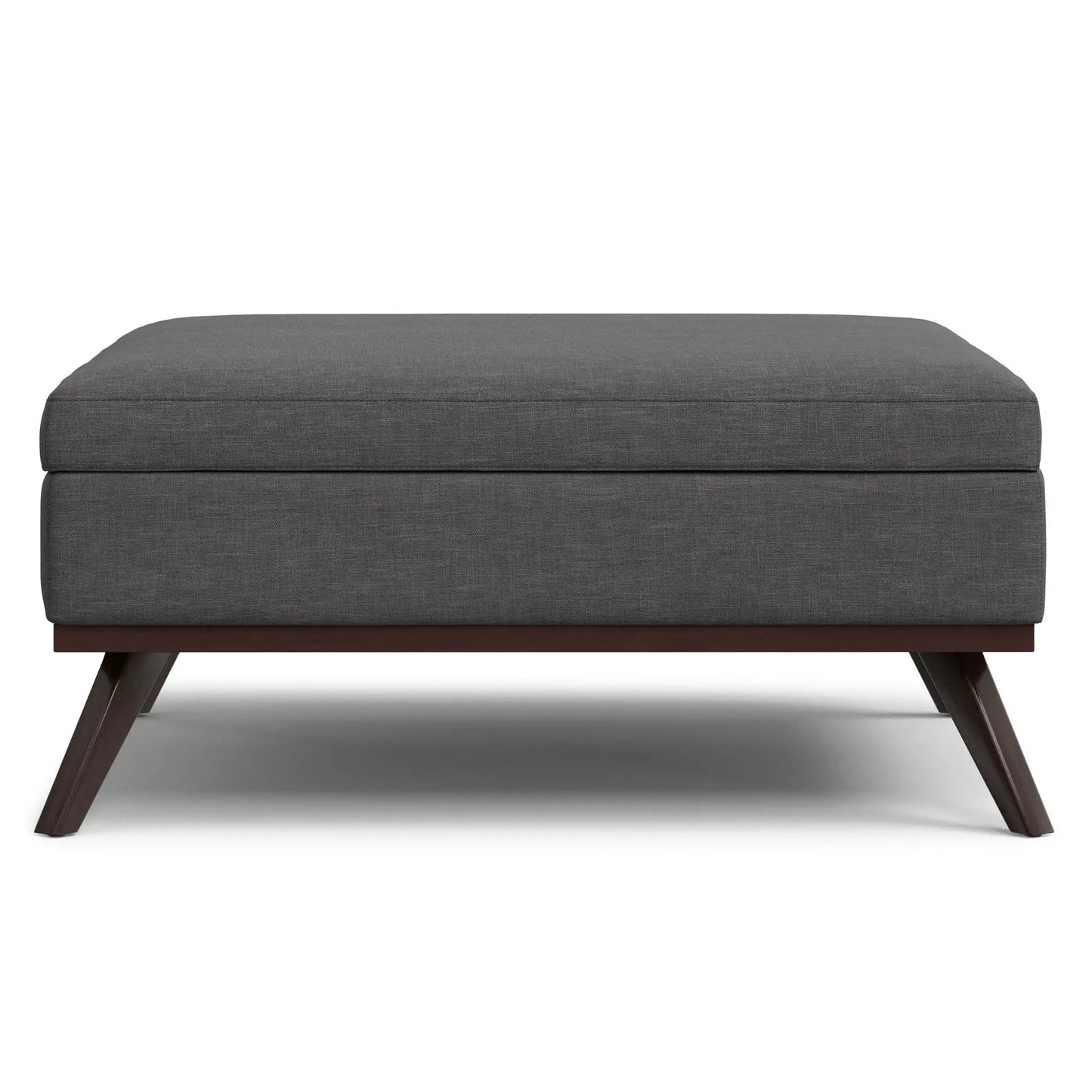 Owen storage ottoman square coffee table by Unique Piece Furniture in gray fabric with wood legs on Tampa Home & Garden Store