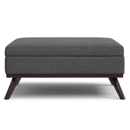 Square lift-top coffee table and storage ottoman in dark gray fabric by HouseOfZazla on Tampa Home & Garden Store