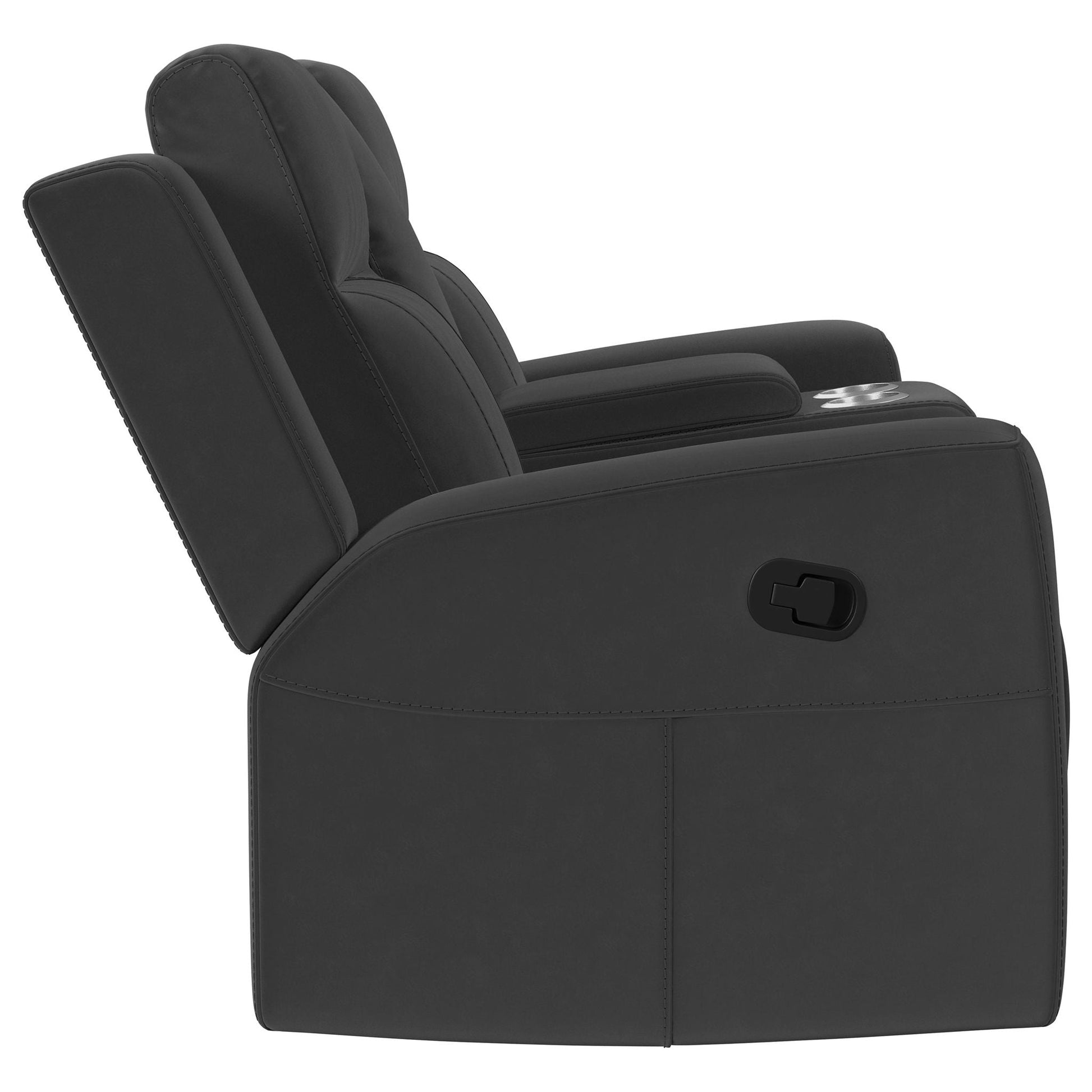 Slater 2-piece reclining sofa set with manual recline in black faux leather by HouseOfZazla on Tampa Home & Garden Store