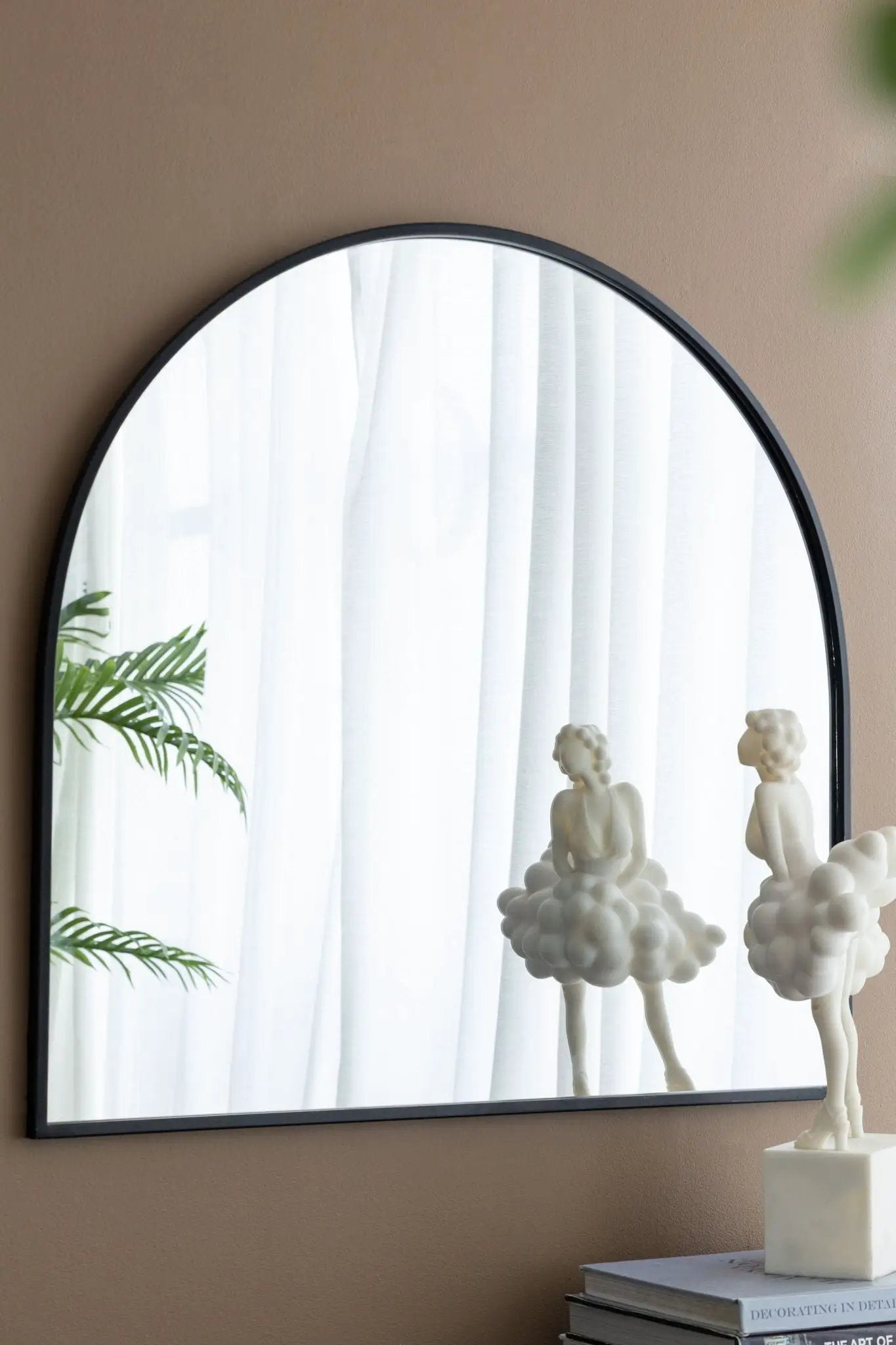 Arched Wall Mirror With Metal Frame Living Room