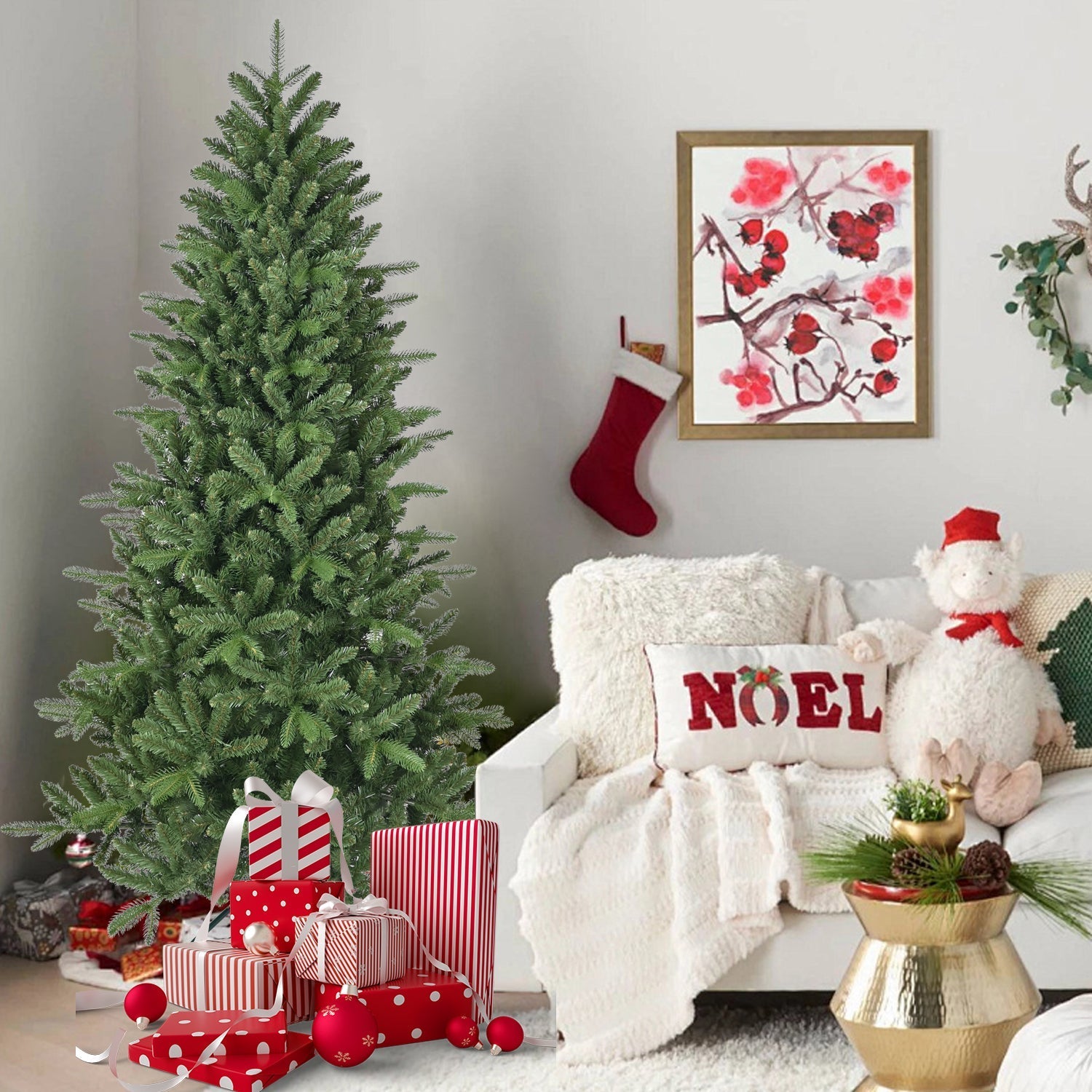 6ft artificial Christmas Tree 1168 branch tips HouseOfZazla lush green spruce on Tampa Home & Garden Store
