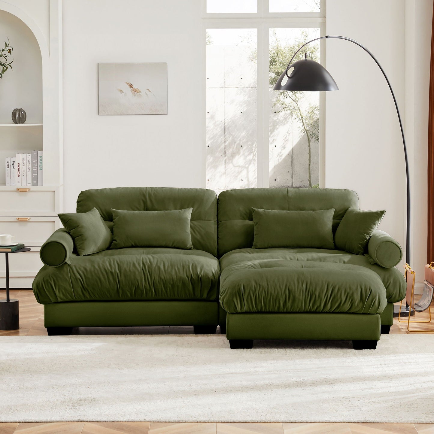 Oversized Modular Sofa with Movable Ottoman