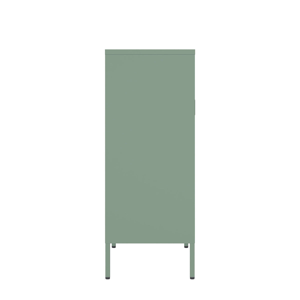 Metal accent cabinet in green with adjustable shelves on Tampa Home & Garden Store