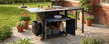 Foldable Outdoor Grill Cart and Prep Table