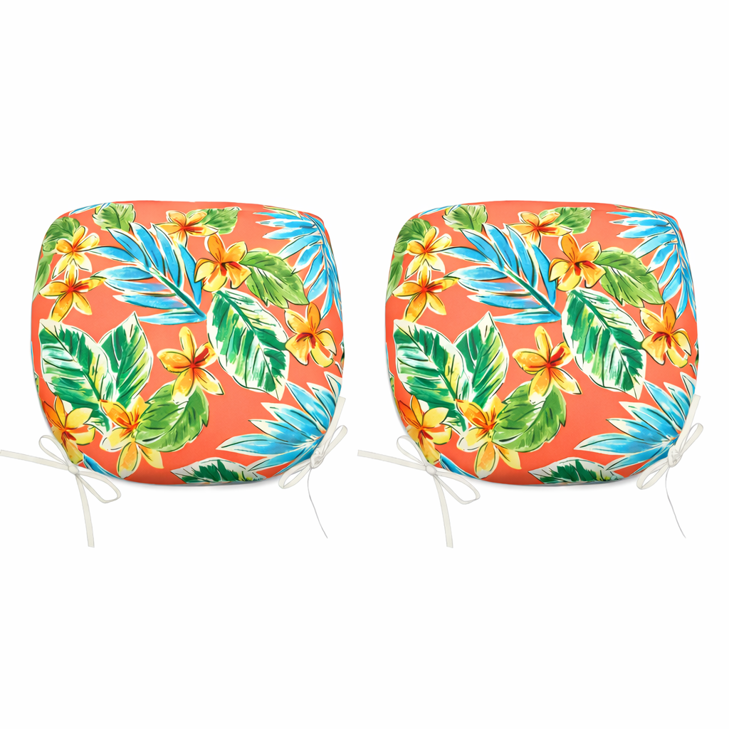Bright Coral Set of Four Outdoor Chair Cushions