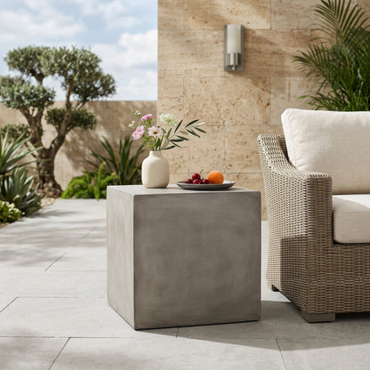 Lightweight Square MGO Side Table For A Patio