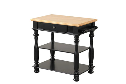 Kitchen Island by Unique Piece Furniture with natural wood top and black base on Tampa Home & Garden Store
